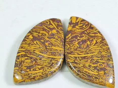 30 карат. Натуральная яшма Мариам, пара, фантазийный кабошон, драгоценный камень 14X28X04 мм SK-141