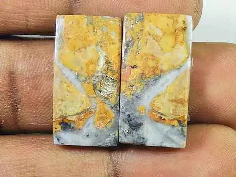 30 карат натуральной яшмы Малигано (12мм х 24мм каждый) Пара восьмиугольных кабошонов SK-2806