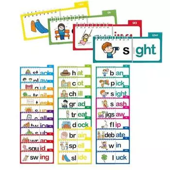 30 книг для чтения и рифмовки. Семейства слов. Буквы и звуки. Флэш-карты. Обучающие игры для изучения лексики и чтения для дошкольников. Детский сад. жёлтый