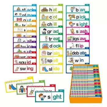 30 книг-раскладушек «Читай и рифмуй», «Семейства слов», «Звуки букв», «Карточки со словарным запасом», «Набор карточек для обучения чтению для дошкольников и детей дошкольного возраста» Sets