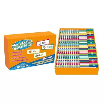 30 книг с рифмами для чтения, карточки со словами «Семейство слов», карточки со словарным запасом ABC, обучающие игры для чтения One Size