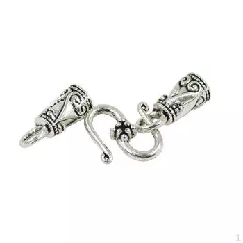 30 комплектов заглушек с крючками из сплава, кожаный шнур с застежкой, винтажный дизайн