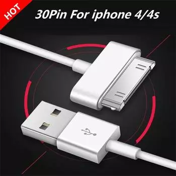 30-контактный USB-кабель для зарядки iPhone 4 4s 3G 3GS iPad 1 2 3 Адаптер для iPod Аксессуары Nano Touch Кабель для зарядки и передачи данных USB-зарядное устройство 1m