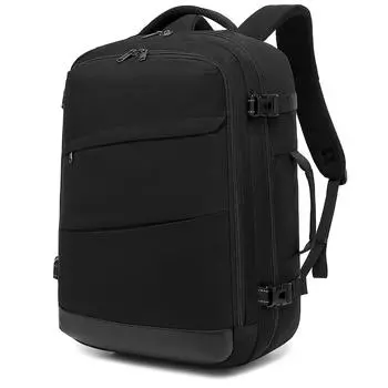30 л Большая вместимость, эквивалентная 18-дюймовому чемодану на колесиках, мужской водонепроницаемый рюкзак для ноутбука 17/17,3 дюйма, зарядка через USB, открытие на 180° чёрный