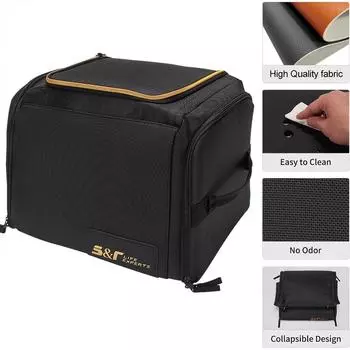 30 л сумка для хранения в багажнике автомобиля, большая вместимость, многоцелевой органайзер для инструментов, еды, напитков, чехол из ткани Оксфорд чёрный