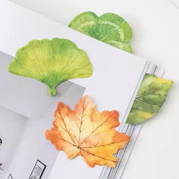 30 листов самоклеящихся заметок в виде листьев гинкго индоса, самоклеящиеся отрывные блокноты для заметок, канцелярские принадлежности для офиса и школы A1