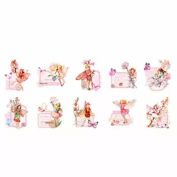 30 листов винтажных наклеек с изображением фей, цветочные наклейки с изображением фей для скрапбукинга, расходные материалы для журналов «сделай сам»