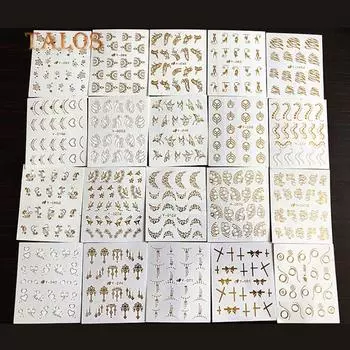 30 листов золотистого серебристого цвета, бабочка, кошка, паук, дизайн ногтей, сделай сам, Декор, наклейка, лак для ногтей