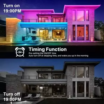 30 м/100 футов IP65 водонепроницаемая светодиодная лента 5050 RGB, силиконовая светодиодная лента, приложение + пульт ДУ 44KEY, синхронизация музыки, смена цвета для бассейна, балкона EU Plug