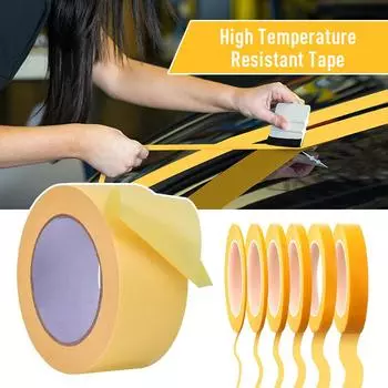 30 м желтая клейкая лента с высокой термостойкостью, текстурированная бумажная клейкая лента, автомобильная краска, разрываемая вручную, клейкая лента для швов плитки 8mmx30m жёлтый