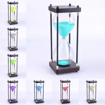 30 минут песочные часы из дерева в рамке с металлическим краем, ручная работа, стеклянные песочные часы, креативные песочные часы, анти-падение, таймер, украшение для дома