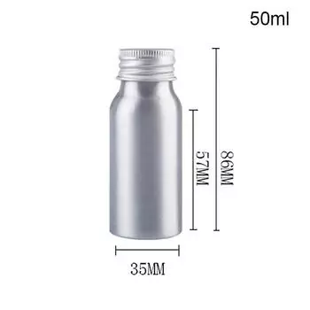 30 мл-250 мл серебряный алюминиевый флакон с винтовой крышкой парфюмерный косметический тоник бутылка для воды дорожная переносная многоразовая бутылка 50ml