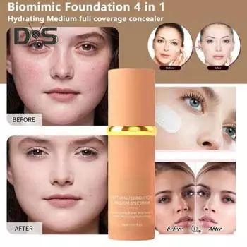 30 мл 4-в-1 жидкая основа с полным покрытием, водостойкая, легкая, стойкая, увлажняющая, натуральная, широкого спектра действия, SPF 50+, женская косметика для лица 30ML