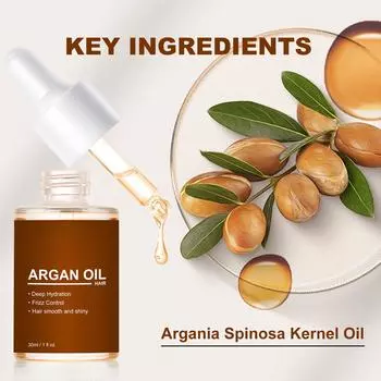 30 мл масла Gump Oil, масла для ухода за волосами, которое устраняет сухость, пушистость, увлажняет, смягчает и придает блеск волосам коричневый