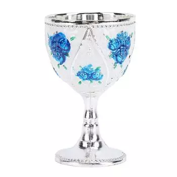 30 мл металлический бокал для вина с резной розой, тисненый кубок, украшение для домашнего бара, путешествия, свадьбы, вечеринки синий