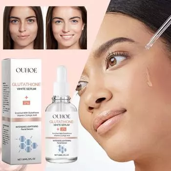 30 мл отбеливающей эссенции с глутатионом сохраняет кожу увлажненной и мягкой, улучшает тусклость кожи и уменьшает темные пятна, увлажняет и питает 30ml