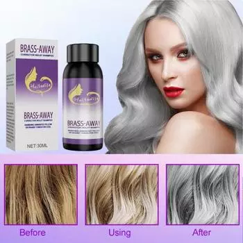 30 мл Шампунь для ухода за волосами, простой в использовании, легкий, мягкий, практичный корректор цвета, фиолетовый для женщин 30ML