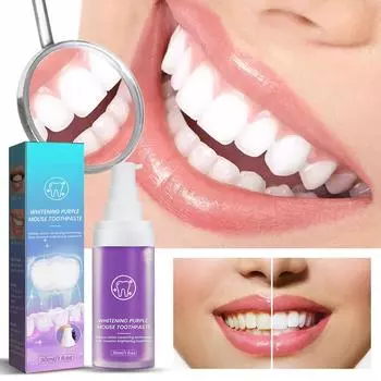 30 мл зубная паста для удаления пятен и налета, зубная паста, фиолетовая зубная паста, чистка полости рта для взрослых, уход за отбеливанием зубов 1pc