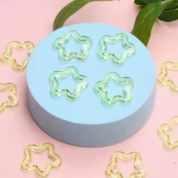 30 мм 10 шт. модные подвески материал акриловые прозрачные креативные бусины пятиугольная подвеска звезда свободные бусины для ювелирных изделий своими руками аксессуары ручной работы about 30mm 10Pcs зелёный