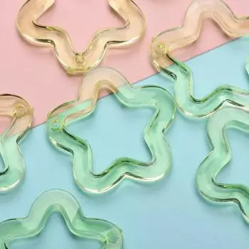 30 мм 10 шт. модные подвески материал акриловые прозрачные креативные бусины пятиугольная подвеска звезда свободные бусины для ювелирных изделий своими руками аксессуары ручной работы about 30mm 10Pcs зелёный