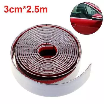30 мм х 2,5 м хромированная самоклеящаяся лента для стайлинга автомобилей, литья, отделки полосы 3cmx2.5m