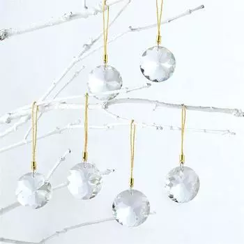 30 мм Мини-украшения Рождественские украшения 12 шт. Набор Цветок Рождественская елка Свадебное хрустальное стекло круглая призма 3*8.5cm