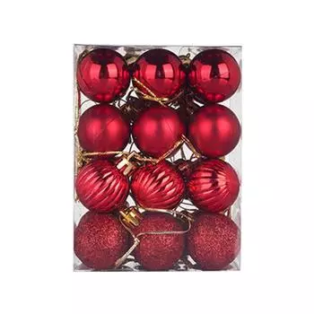 30 мм Рождественский елочный шар безделушка висит украшение для дома и вечеринки 24 шт. горячий розовый