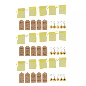 30 наборов сувениров для вечеринок в виде подсолнуха, брелок, сумки, бирки, возврат подсолнуха, подарки на свадьбу, день рождения, ребенок