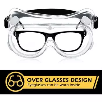 30 Pack Protective Safety Goggles Clear Lab Goggles Over Glasses Anti Fog Eye Protection Goggles for Men Women (Clear)