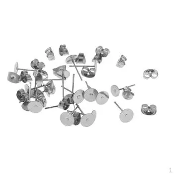 30 пар пустых сережек-гвоздиков из нержавеющей стали для самостоятельного изготовления ювелирных изделий