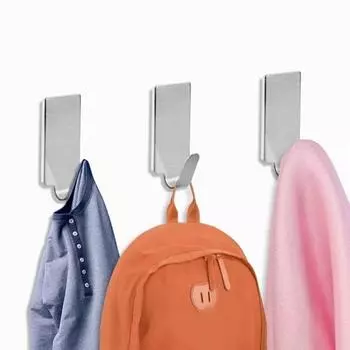 30 Pcs 30 Pcs Stainless Steel Adhesive Hooks Self Adhesive Organizer Towel Rack Silver Wall Hanger Small Hooks Living Room серебряный