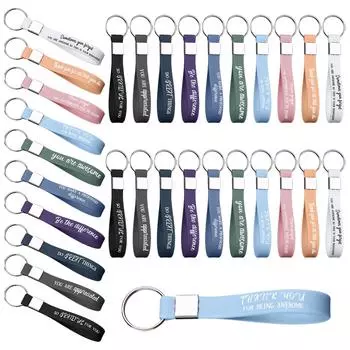 30 Pcs Thank You Gifts Inspirational Keychains Bulk Motivational Silicone Keychain Inspirational Quote Key Chains Thank You Key