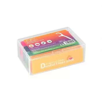 30 Pieces Individually Wrapped Fruit Mint-flavoured Dental Floss Sticks 1 box of 30 sticks