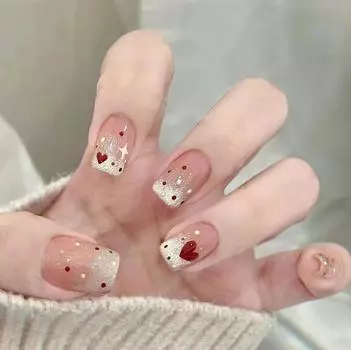 30 Pieces Temperament unloading stars nail art pieces, love nails, small short T fresh and cute nail pieces, 30 pieces wear nail