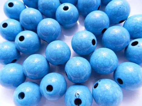 30 Pieces Turquoise Style Acrylic Beads Round Large Green Blue 18mm Craft Handicraft Supplies Jewelry Handmade Accessory Parts Huey Handicraft