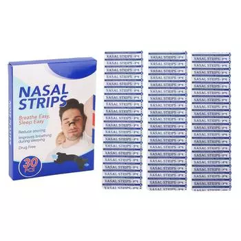 30 полосок назальных полосок от храпа, дополнительная прочность, расширяет носовые ходы, снимает заложенность, дышит