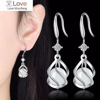 30% посеребренные модные женские серьги-подвески из натурального опалового камня в форме цветка, висячие украшения для женщин, подарки