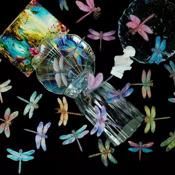 30 Прозрачных Лазерных Элементов Насекомых Наклейки для Питомцев Трехмерные Материалы для Декора Ручного Аккаунта Летняя Серия Бронзовые Наклейки