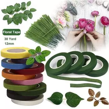 30 ярдов 12 мм цветочная лента для стеблей корсажей петлица искусственный цветок тычинки обертка флорист зеленые ленты нейлоновые принадлежности для цветов white