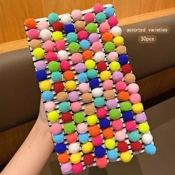 30 разноцветных шариков, резиночки, случайные и нежные цвета, аксессуары для волос, подходящие для ежедневного использования