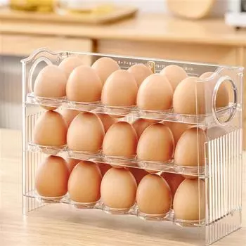 30 сеток для хранения яиц, держатель для яиц, большая емкость, лоток для яиц, органайзер, прозрачный домашний контейнер для яиц для холодильника зелёный