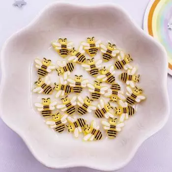 30 шт. 10 мм смола ручная роспись мини-пчела дизайн ногтей с плоской задней частью мультфильм горный хрусталь DIY скрапбукинг аппликации аксессуары ремесла