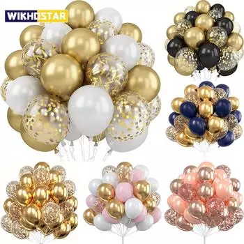 30 шт. 12-дюймовые металлические золотые шары, жемчужно-белые латексные шары, золотые конфетти-шары для украшения дня рождения, свадьбы, вечеринки красный
