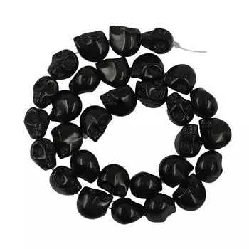 30 шт. 13 мм черный бирюзовый драгоценный камень череп кость бусины Изготовление ювелирных изделий своими руками 10 x 13 mm