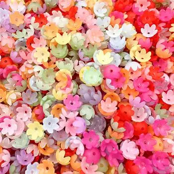 30 шт. 14 мм акриловые модные свободные бусины с матовым цветком для браслета, ожерелья, брелка для изготовления ювелирных изделий своими руками, аксессуары разноцветный