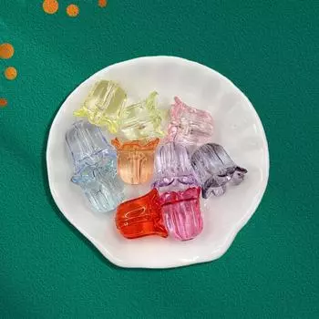 30 шт. 17*15 мм материал ручной работы аксессуары для изготовления ювелирных изделий DIY ожерелье браслеты цветы ландыш прозрачные акриловые свободные бусины креативные красный