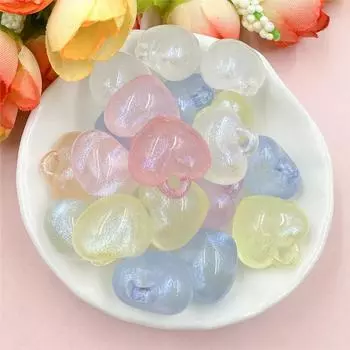 30 шт. 17,5*17,5 мм желе цвета акриловые персиковые сердечки свободные бусины DIY ювелирные аксессуары для изготовления браслетов и сережек жёлтый