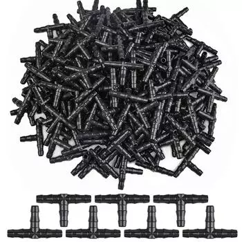 30 шт. 1/4 дюйма; Универсальные тройники с колючками, колючие соединители для капельного орошения для трубок капельного орошения диаметром 4/7 мм, система капельного полива 1/4 чёрный