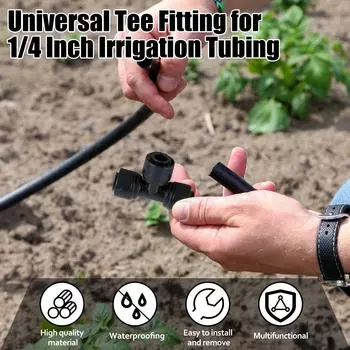 30 шт. 1/4-дюймовые тройники для капельного орошения, разветвители для шлангов, быстроразъемные детали для капельного орошения с резьбой 12 мм
