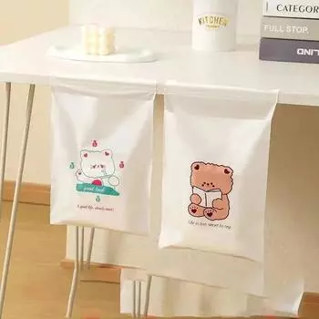 30 шт. 1 упаковка автомобильных мусорных мешков, чистящие мешки, можно наклеить, портативные, прозрачные, для дома, кухни, офиса, одноразовые мешки с рисунком из мультфильма